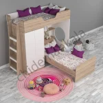 تخت دوطبقه با کمد لباس و کشو مدل T139 - Image 2