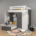 تخت دوطبقه شیک با کمد لباس مدل T140