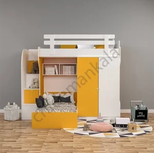 تخت دوطبقه شیک با کمد لباس مدل T140