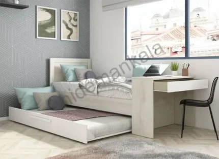 تخت خواب یک نفره با تخت کشوییتخت خواب یک نفره با تخت کشویی به همراه میز تحریر