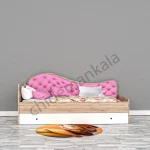 تخت خواب یک نفره لمسه دار / رنگ صورتی و سفید